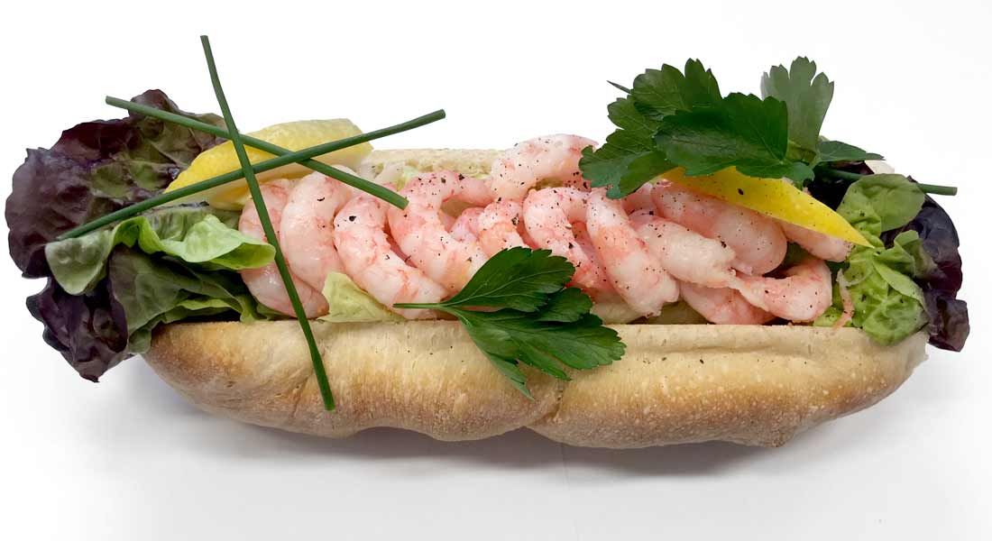 Baguette med reker